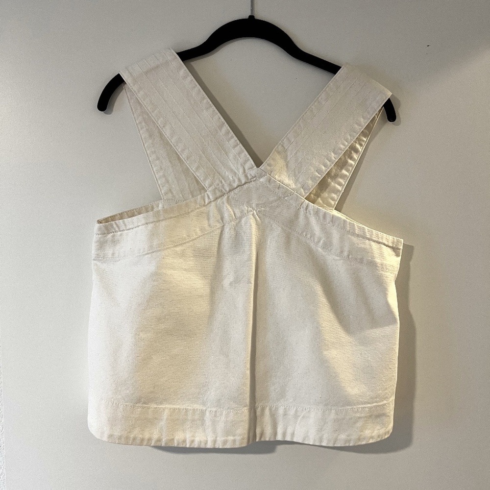Everlane white denim tank top